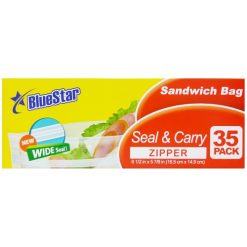 Blue Star Sandwich Bag Wide Seal Zip 35c-wholesale