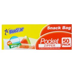 Blue Star Snack Bag Pocket Zipper 50ct-wholesale