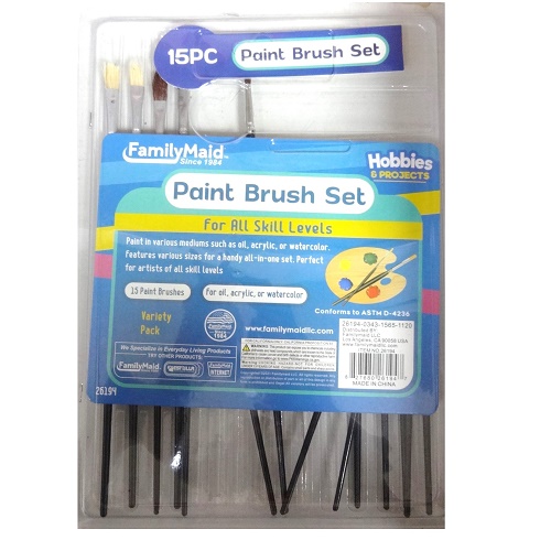 Paint Brush Set 15pc Variety Pack-wholesale