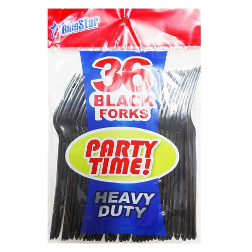 Blue Star PS Black Forks 36ct Plastic H--wholesale Blue Star PS Black Forks 36ct Plastic H--wholesale