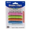 Binder Clips 20pk Sml ¾ Asst Clrs-wholesale Binder Clips 20pk Sml ¾ Asst Clrs-wholesale