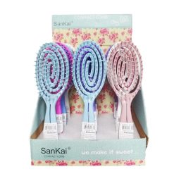 Sankai Hair Brush Round Asst Clrs-wholesale