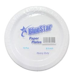Blue Star Paper Plates 15ct 8.5in White-wholesale