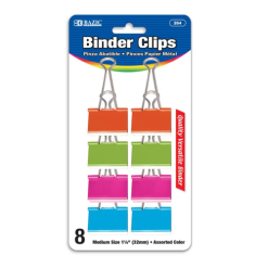 Binder Clips 8pk Asst Clrs Md-wholesale
