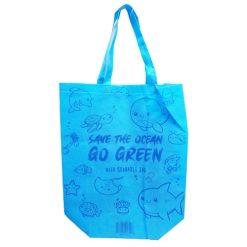 Tote Bags Blue 14X15in Save The Ocean-wholesale