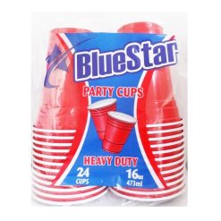 Blue Star 16oz Cups Red 24ct-wholesale