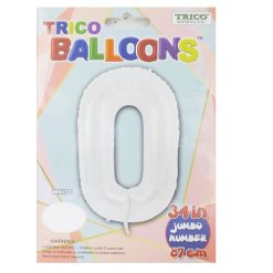 Balloons Foil 34in White #0-wholesale