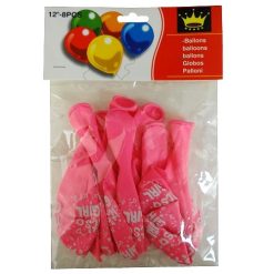 Balloons 12in 8pc Its A Girl Pink-wholesale