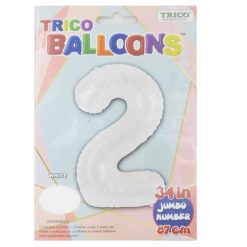 Balloons Foil 34in White #2-wholesale