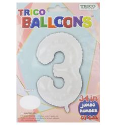 Balloons Foil 34in White #3-wholesale