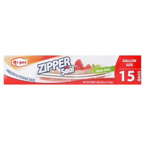 Ri-Pac Zipper Bags 15ct 1 Gl-wholesale Ri-Pac Zipper Bags 15ct 1 Gl-wholesale
