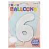 Balloons Foil 34in White #6-wholesale Balloons Foil 34in White #6-wholesale
