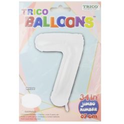 Balloons Foil 34in White #7-wholesale