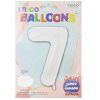 Balloons Foil 34in White #7-wholesale Balloons Foil 34in White #7-wholesale