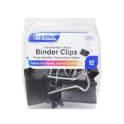Binder Clips 12pk Black Asst Size-wholesale