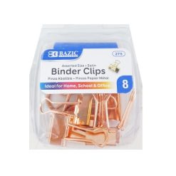 Binder Clips 8pc Rose Gold Asst Sizes-wholesale