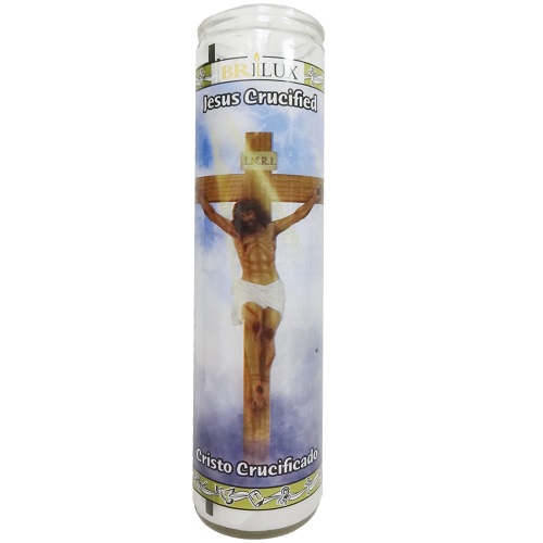 Candle 8in Jesus Sacrificado White-wholesale Candle 8in Jesus Sacrificado White-wholesale