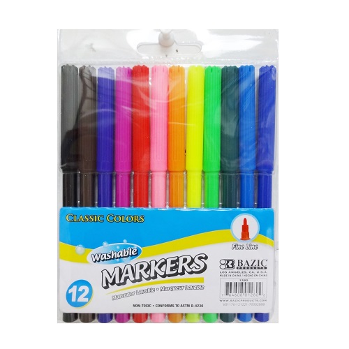 Markers Washable 12pk-wholesale