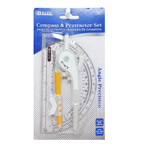 Compass & Protactor 6in Set W-Pencil-wholesale