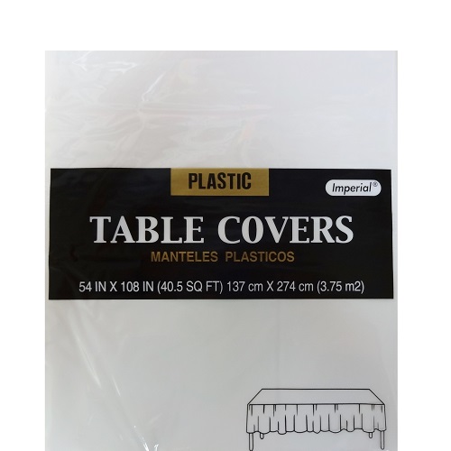 Table Cover 54 X 108in White H-W Rect Pl-wholesale