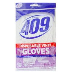 409 Dispasable Vinyl Gloves 8ct-wholesale