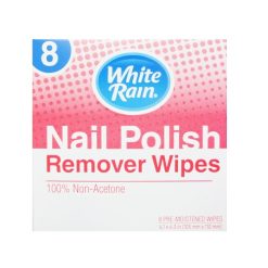 White Rain Polish Remover Wipes 8ct-wholesale