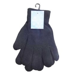 Ladies Gloves Knitted Solid Black-wholesale