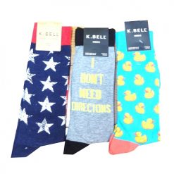K Bell Mens Crew Socks 1pair Asst-wholesale