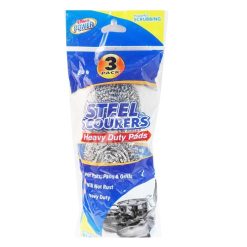 Scourer Pads 3pk Stainless Steel-wholesale