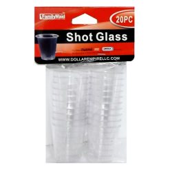 Crystal Plastic Shot Glass 20pc Clear-wholesale
