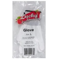 Gloves White 100% Nylon Lg-wholesale