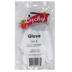 Gloves Lg White Nylon 100%