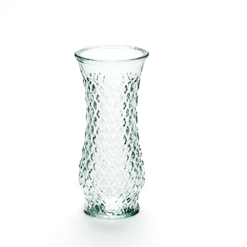 Glass Vase Clear 8.5X3.5in Diamond Desig-wholesale