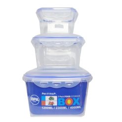 Food Storage Cont Square 3pk Asst Size-wholesale