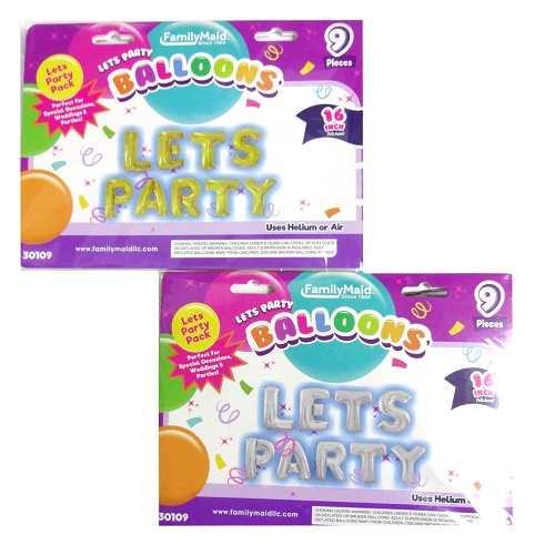 Balloons 9ct LETS PARTY Asst Clrs-wholesale Balloons 9ct LETS PARTY Asst Clrs-wholesale