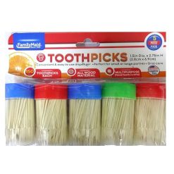 Toothpicks 5pk 150pc Each Asst Clr Tops-wholesale