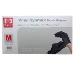 Gloves Vinyl Black MD 100ct Powder Free-wholesale
