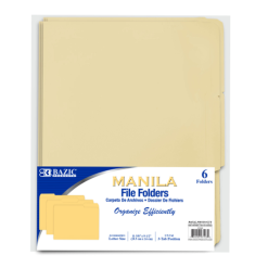 Manila File Folders 6pc Letter Sz-wholesale