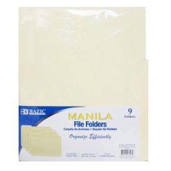 Manila File Folders 9pc Letter Sz-wholesale