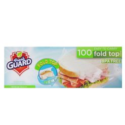 Fresh Guard Sandwich Bags Fold Top 100ct-wholesale