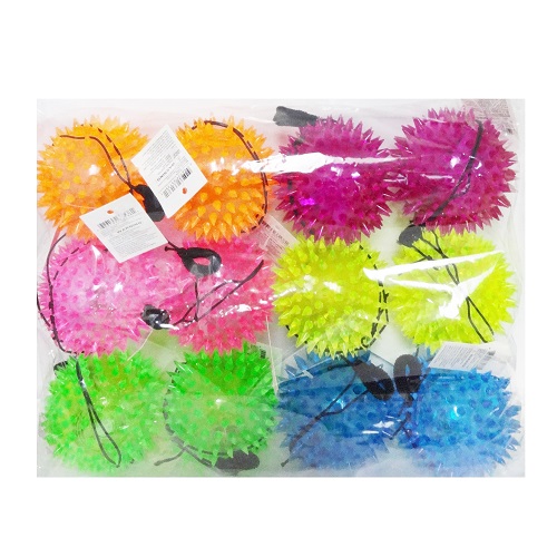 Toy Spiky Ball W-Light Asst Clrs-wholesale Toy Spiky Ball W-Light Asst Clrs-wholesale