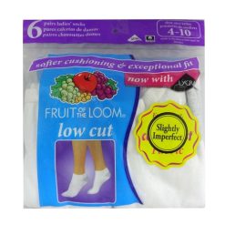 Fruit O.T Lm Socks 4-10 6pk Low Cut-wholesale