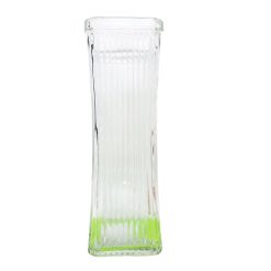 Vase Glass Clear 8.5X3.3in W-Lines-wholesale