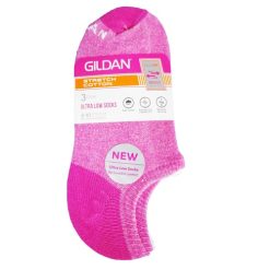 Gildan Girls Low Socks 3pk 4-10 Asst Clr-wholesale