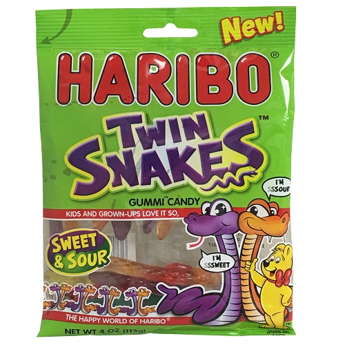 Haribo Gummies 4oz Twin Snakes-wholesale Haribo Gummies 4oz Twin Snakes-wholesale
