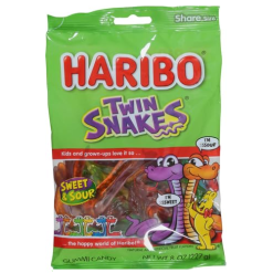 Haribo Gummies 8oz Twin Snakes-wholesale
