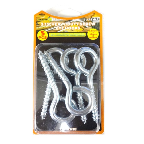 Screw Eye Hooks 5pc 3.15in-wholesale Screw Eye Hooks 5pc 3.15in-wholesale