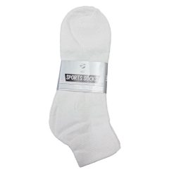 Mens Ankle Socks 3pk 10-13 White-wholesale