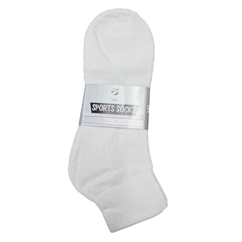 Mens Ankle Socks 3pk 10-13 White-wholesale Mens Ankle Socks 3pk 10-13 White-wholesale