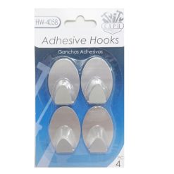 Adhesive Hooks Metal 4pc-wholesale